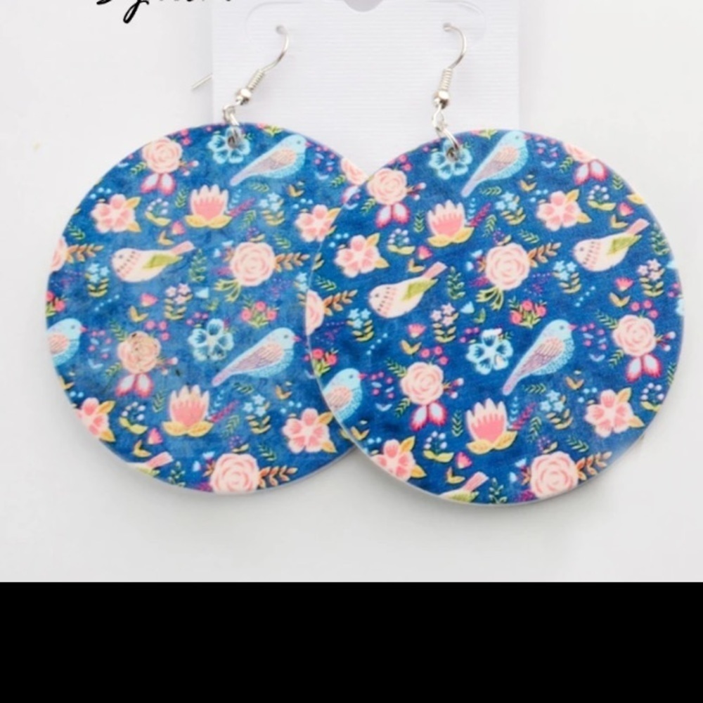 Painted Wood Earrings‎